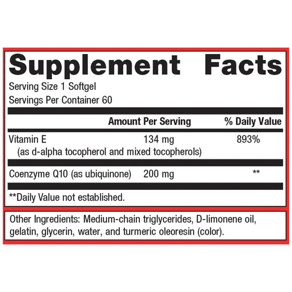 Metagenics CoQ10 ST-200 Supplement Facts