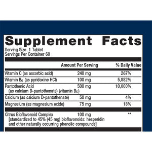 Metagenics Cortico B5B6 supplement facts