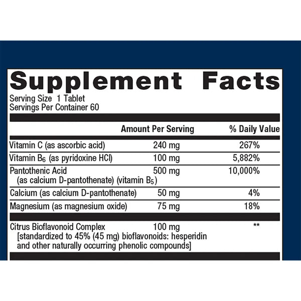 Metagenics Cortico B5B6 supplement facts