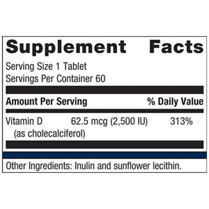 Metagenics D3 Algae 60 Softgels supplement facts