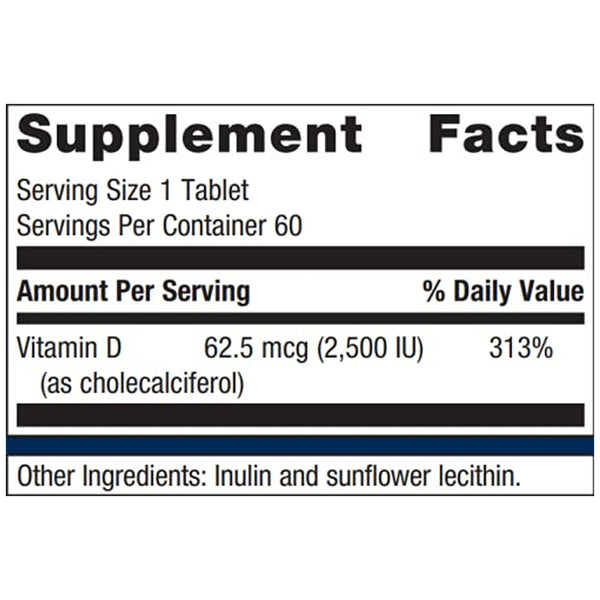 Metagenics D3 Algae 60 Softgels supplement facts