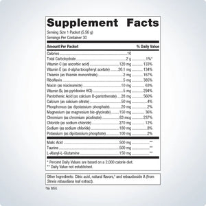 Metagenics Endura Lemonade Flavor supplement facts