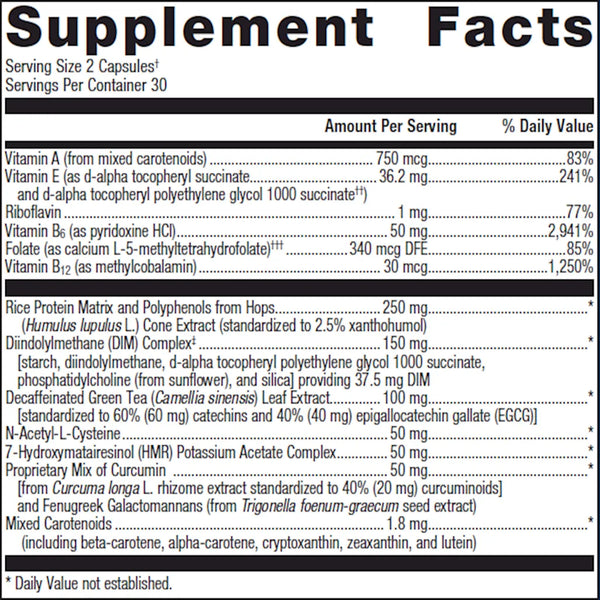 Metagenics EstroFactors supplement facts