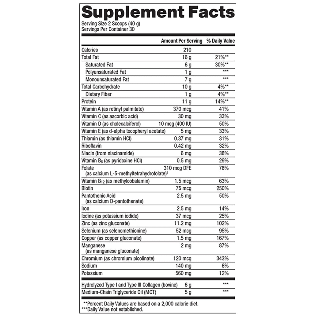 Metagenics Ketogenic Collagen Chocolate supplement ingredients