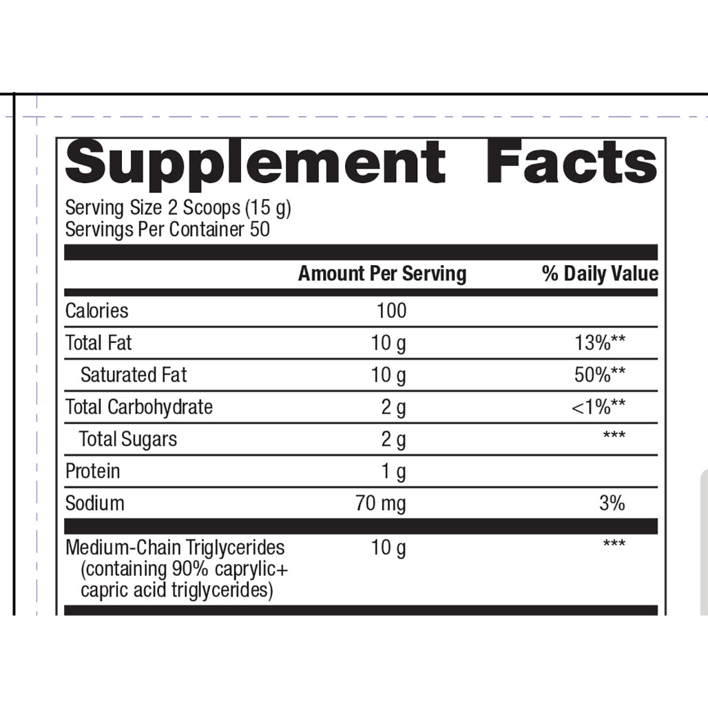 Metagenics MCT Powder Supplement Facts