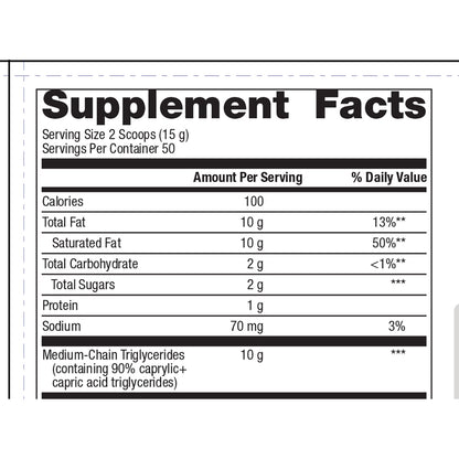 Metagenics MCT Powder Supplement Facts