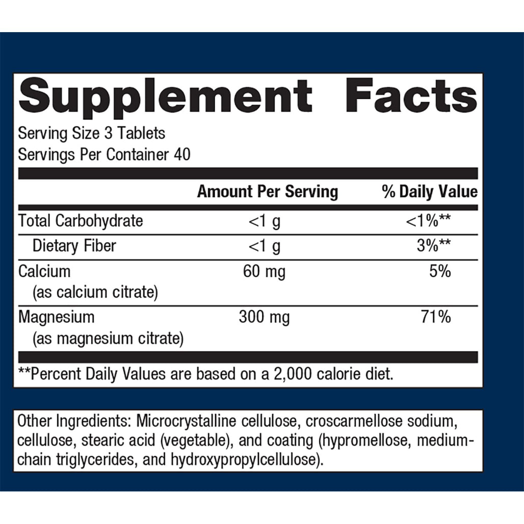 Metagenics Mag Citrate supplement facts