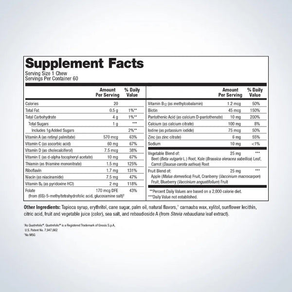 Daily kids multivitamin with phytonutrients.
