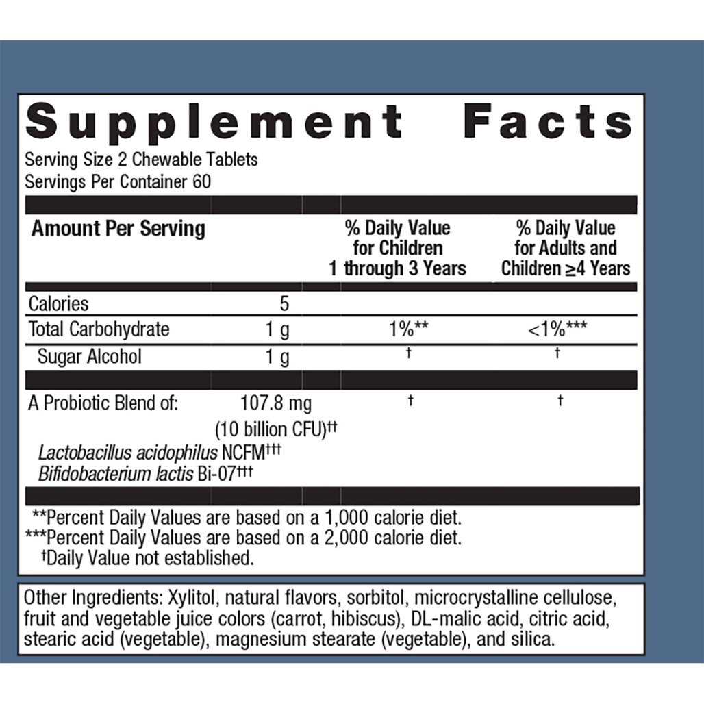 Metagenics MetaKids Probiotic supplement facts