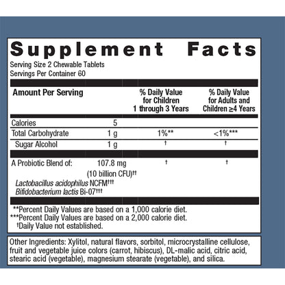 Metagenics MetaKids Probiotic supplement facts