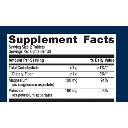 Metagenics Mg/K Aspartate Supplement Facts