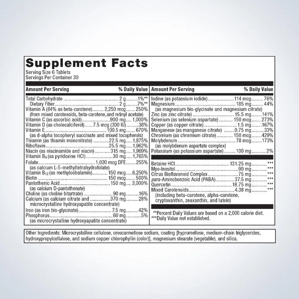 Metagenics Multigenics Intensive Care-Iron - 180 tabs