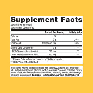 Metagenics OmegaGenics EPA-DHA 500 Enteric supplement facts