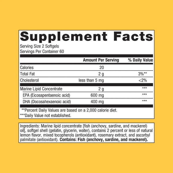 Metagenics OmegaGenics EPA-DHA 500 Enteric supplement facts