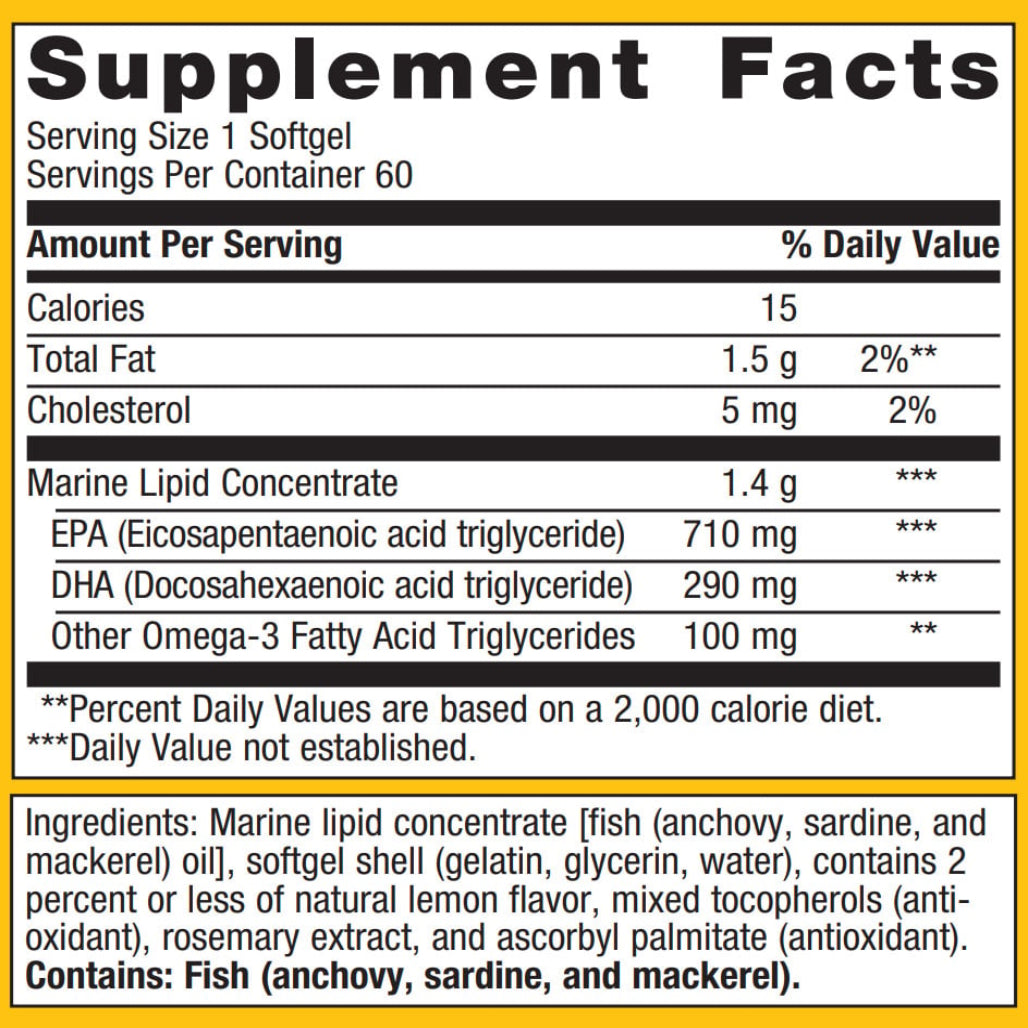 Metagenics OmegaGenics EPA-DHA 1000 supplement facts