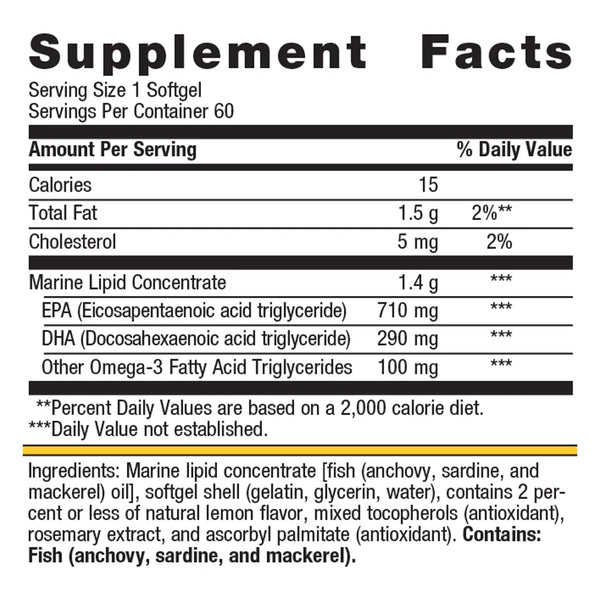 Metagenics OmegaGenics EPA-DHA 1000 supplement facts