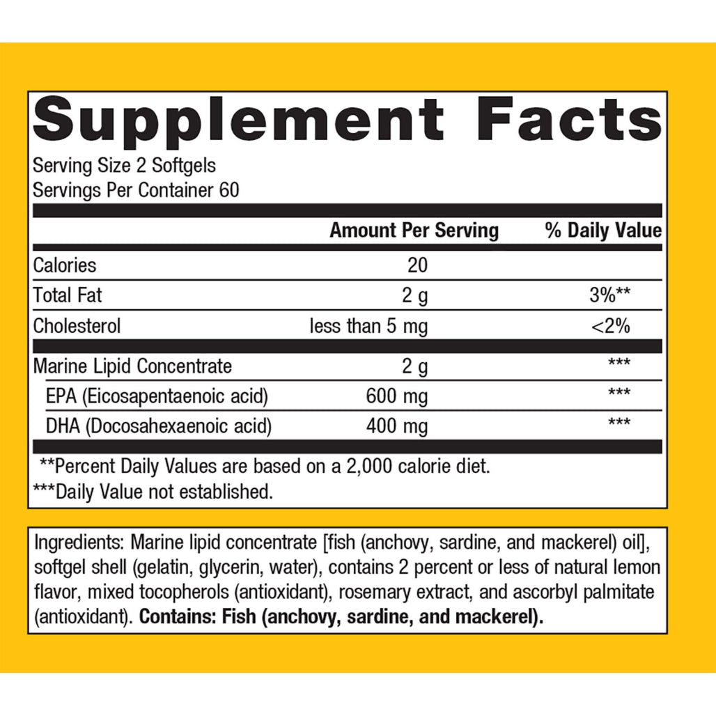 Metagenics OmegaGenics EPA-DHA 500 Lemon supplement ingredients