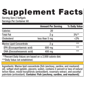 Metagenics OmegaGenics EPA-DHA 500 Lemon supplement ingredients