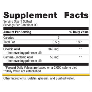 Metagenics OmegaGenics Evening Primrose Oil Supplement Facts