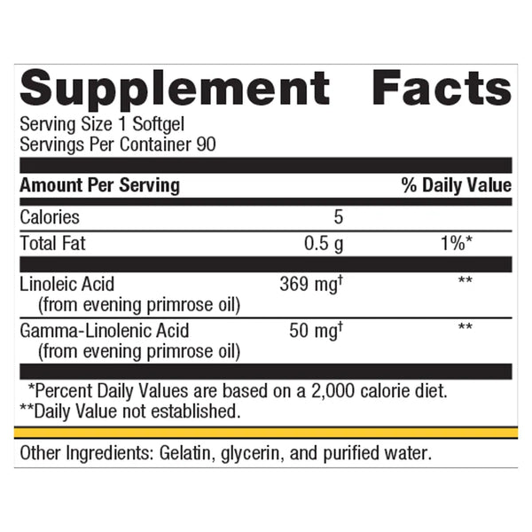 Metagenics OmegaGenics Evening Primrose Oil Supplement Facts