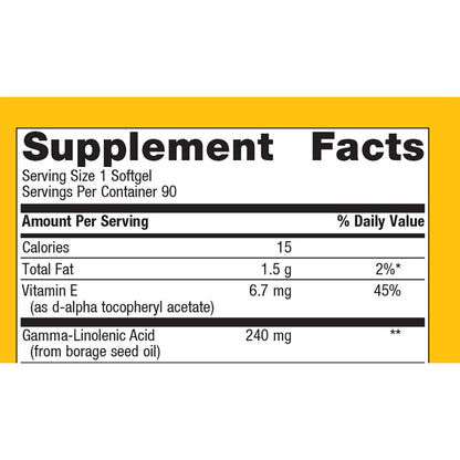 Metagenics OmegaGenics GLA 240 Supplement Facts