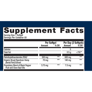 Metagenics PEA Relief Supplement Facts