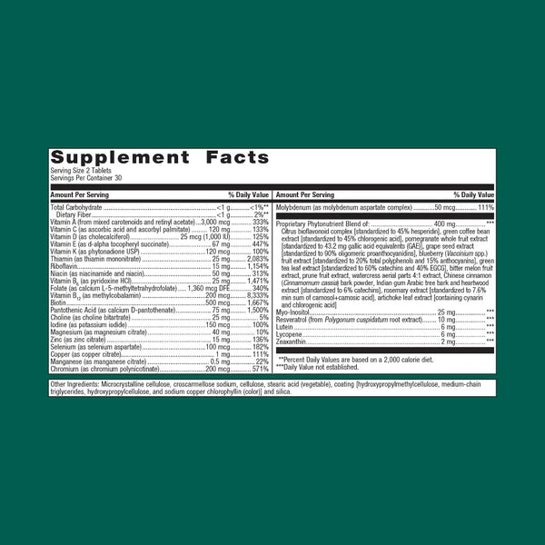 Metagenics PhytoMulti supplement facts