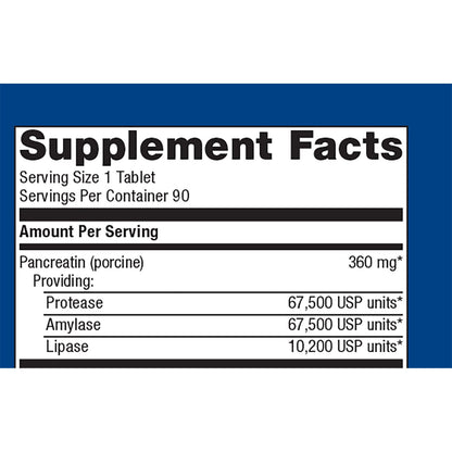 Metagenics SpectraZyme Pan supplement facts