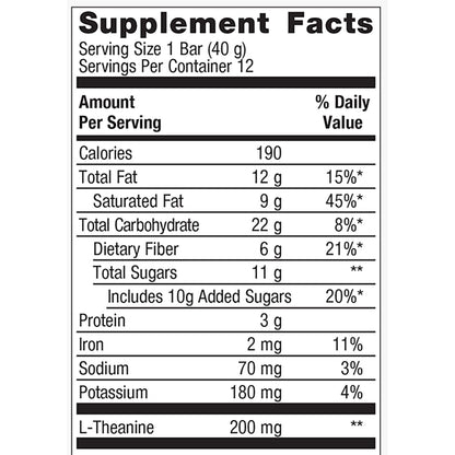 Metagenics Ultra Calm Chocolate Coconut Bar Supplement Facts