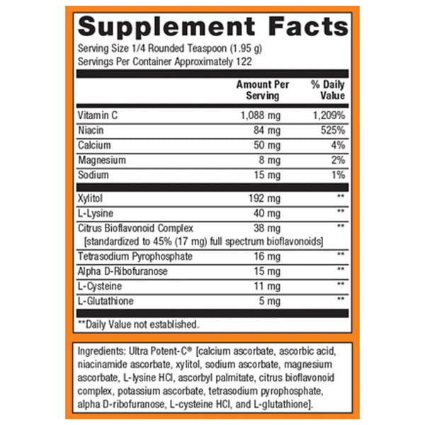 Metagenics Ultra Potent-C Powder Supplement Facts