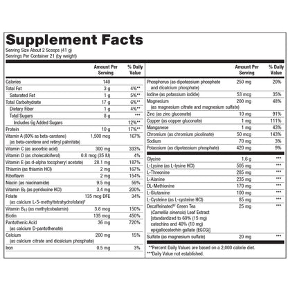 Metagenics UltraClear Plus Pineapple Banana supplement facts