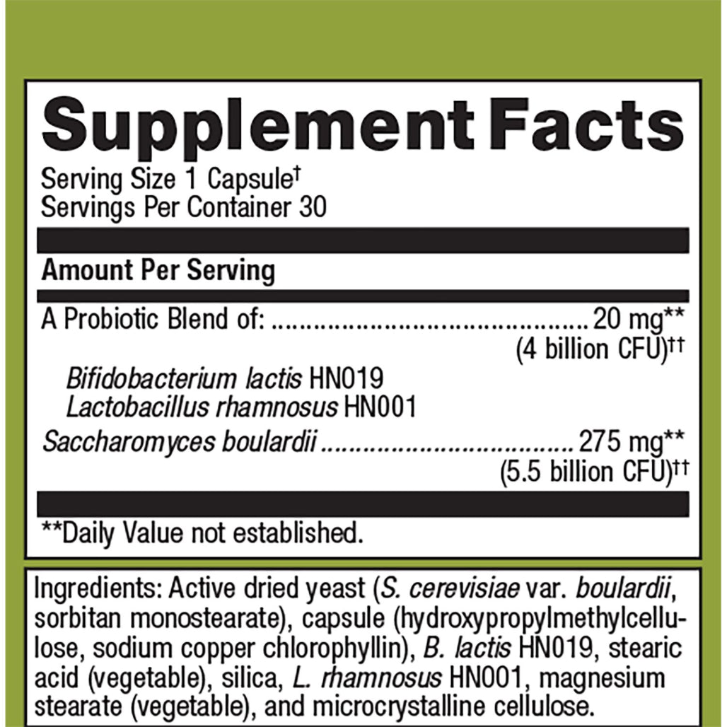 Metagenics UltraFlora Acute Care supplement facts