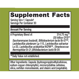 Metagenics UltraFlora Spectrum supplement facts