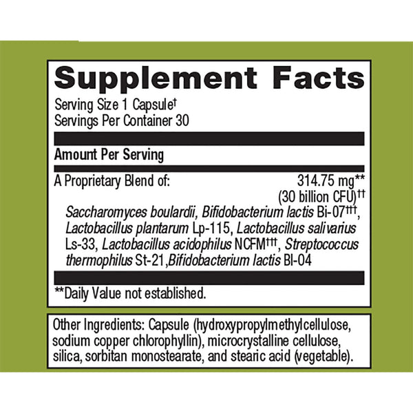 Metagenics UltraFlora Spectrum supplement facts