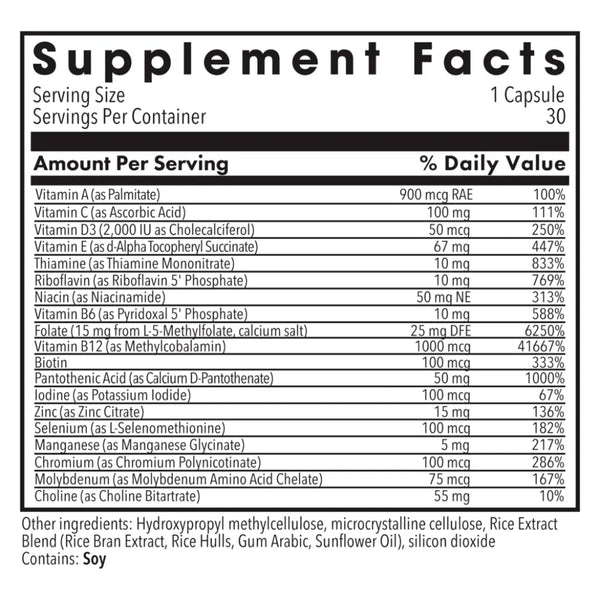 Multivitamin + 15 mg L-Methylfolate by MethylPro