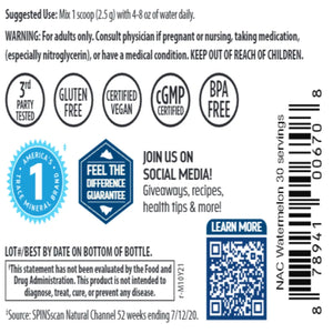 NAC powder 600 mg Trace Minerals Research