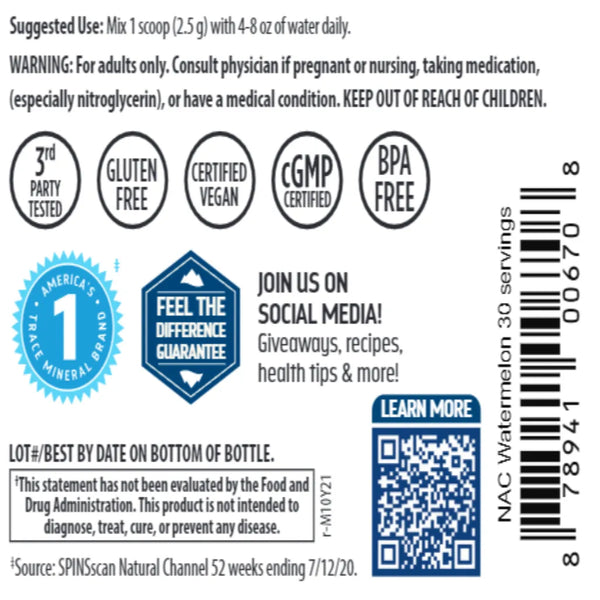 NAC powder 600 mg Trace Minerals Research