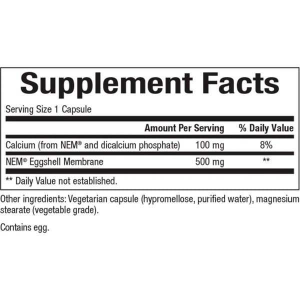 NEM Eggshell Membrane 500mg by Bioclinic Naturals