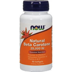 Natural Beta Carotene 25,000 IU 90 gels NOW