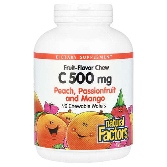 Natural factors C500mg Peach, Passionfruit, Mango - supports healthy bones, teeth, cartilages