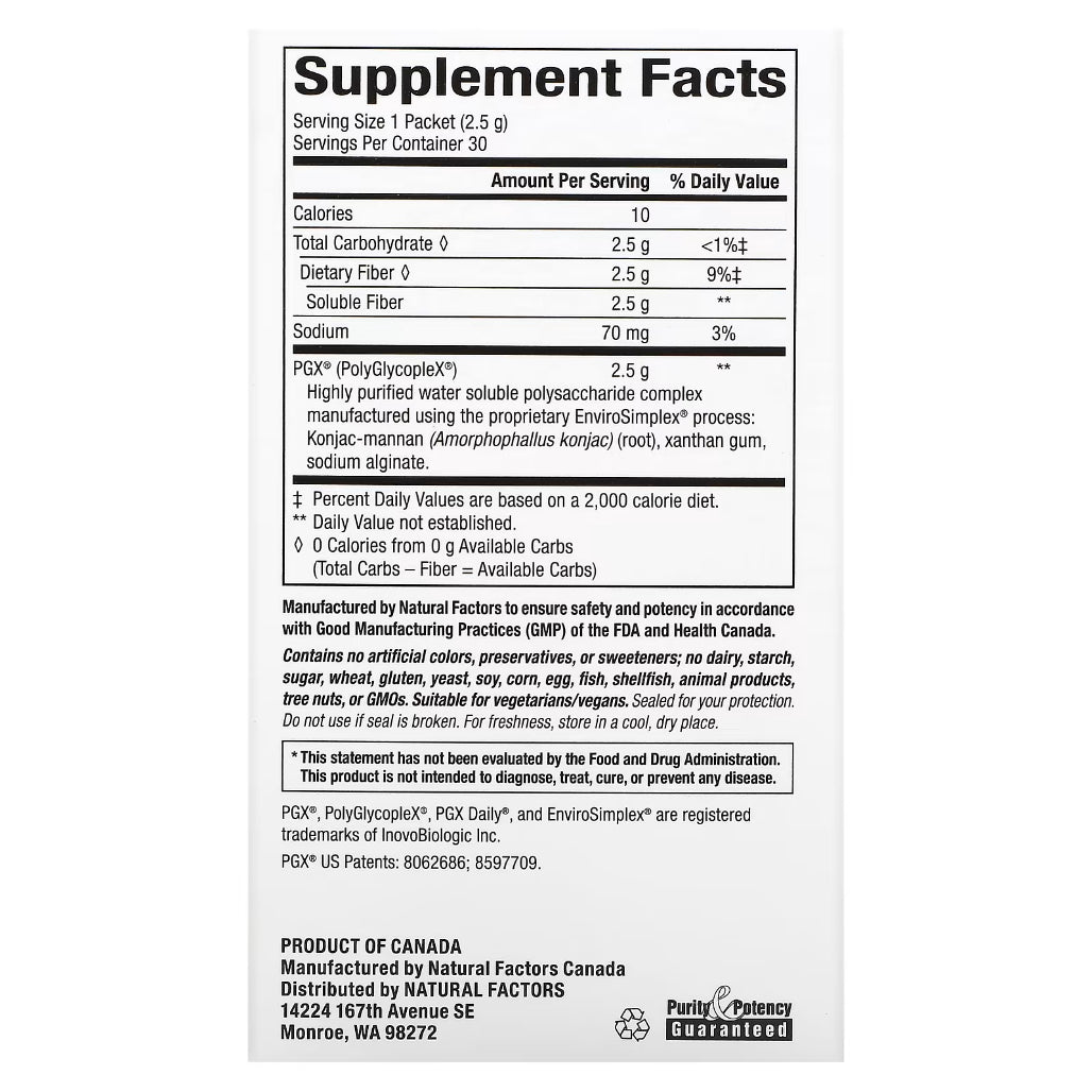 Natural factors PGX Daily Singles - support balanced sugar levels, weight gain, and appetite