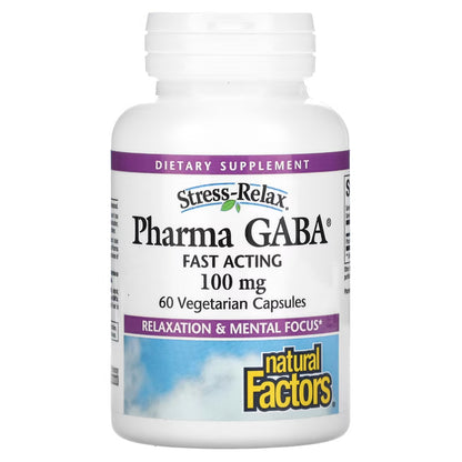 Natural factors Pharma GABA 100 mg - supports physical relaxation and maintain mental focus