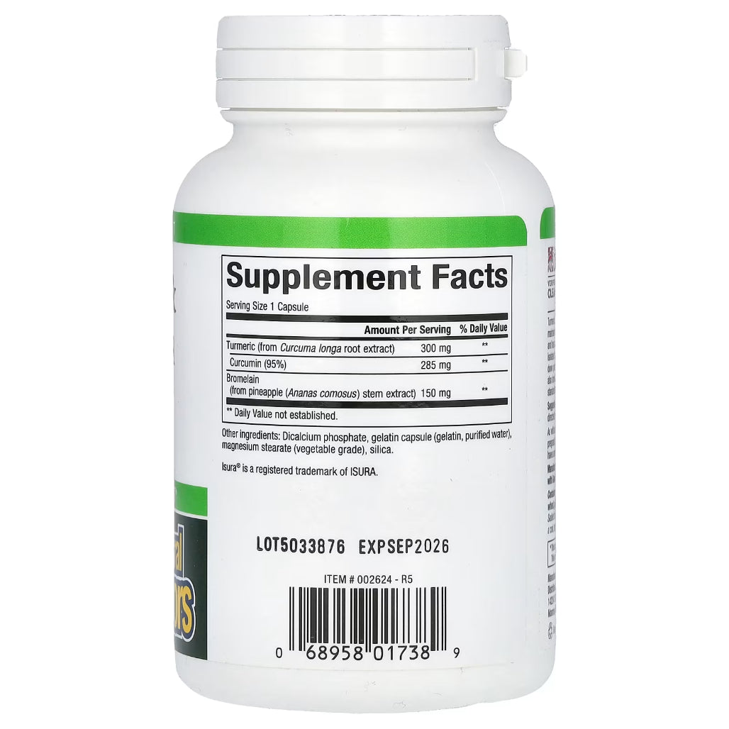 Natural factors Turmeric & Bromelain Supplement Ingredients