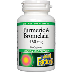 Natural factors Turmeric & Bromelain - Helps support muscle and  joint health