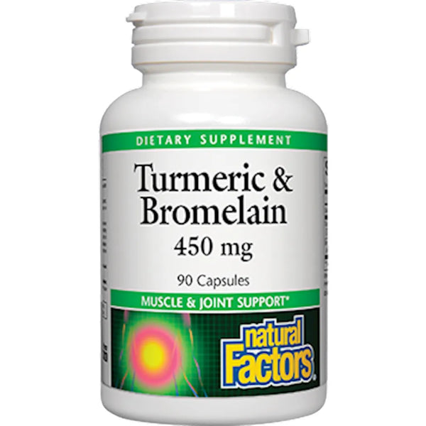 Natural factors Turmeric & Bromelain - Helps support muscle and  joint health