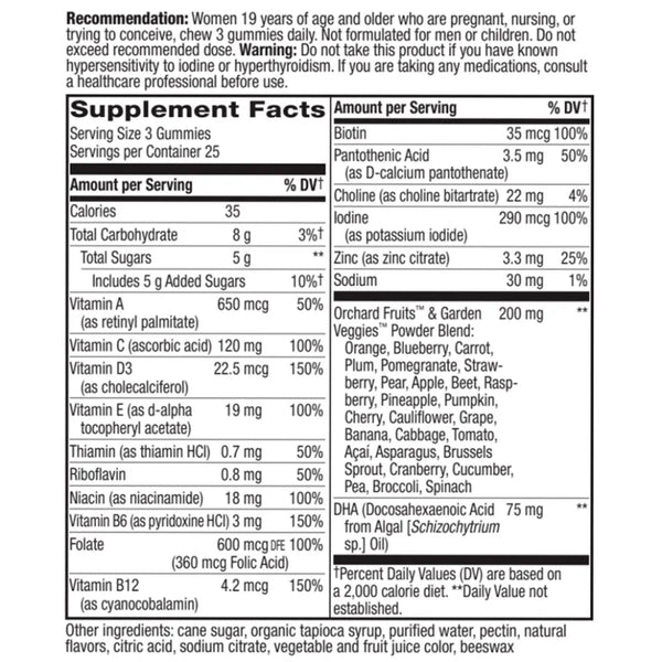 Alive Prenatal Gummy Vitamins Natures way