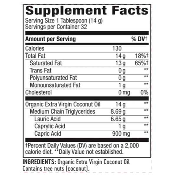 Coconut Oil Extra Virgin 16oz Natures way