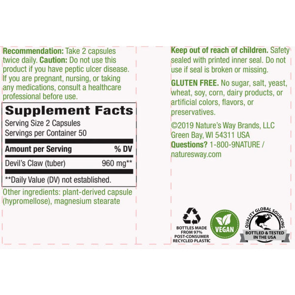 Devils Claw 480 mg Natures way