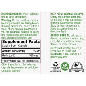 Garlic Bulb 580 mg Natures way