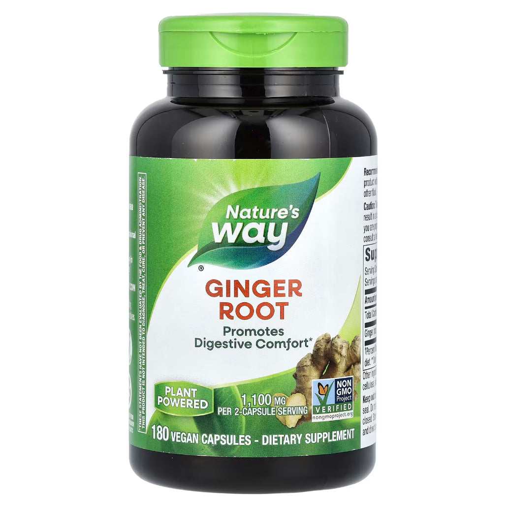 Ginger Root Nature's way - 180 Capsules | Traditional Digestive Support